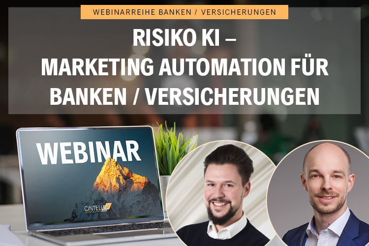 Webinar Titelbild Risiko KI - Marketing Automation für Versicherungen und Banken